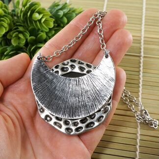 Колье Этно Черный Срез Агата с Жеодой