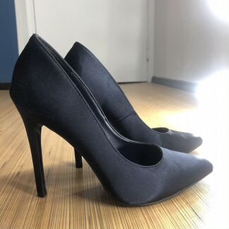 Туфли атласные 38 синие
