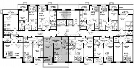 2-к квартира, 44.8 м², 2/17 эт.