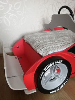 Мебель детская машина-кровать с подсветкой и стелл