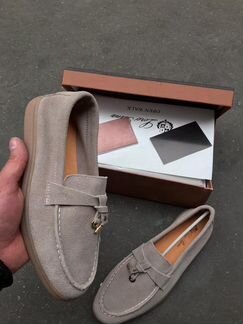 Мокасины Loro Piana Summer Charms Walk замша беж