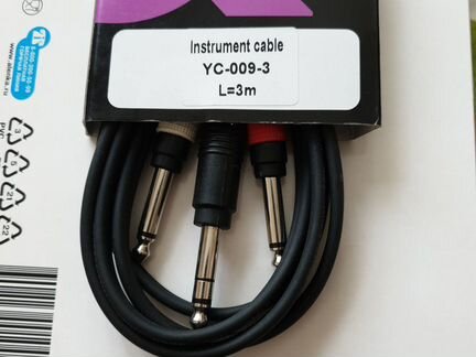 Кабель Jack 6.3 stereo - 2Jack 6.3 mono