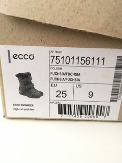Сапоги зимние Ecco с мембраной, размер 25