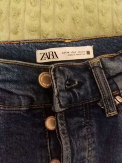 Zara джинсы брюки с завышенной талией zara