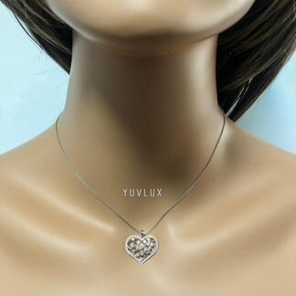 Золотая подвеска сердце 0.82 ct