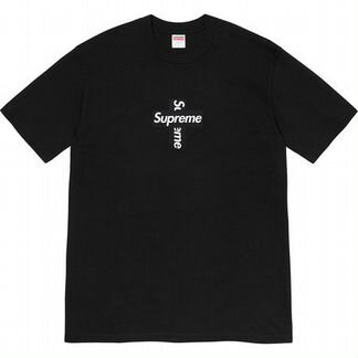 Supreme Cross Box Logo Tee Black, size XL