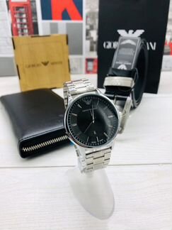 Брутальный мужс набор Giorgio Armani часы+ремень