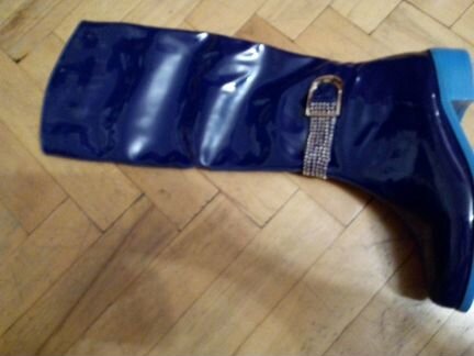 Сапоги демисезонные лаковые