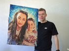 Портрет по фото на холсте на Новый Год Омск