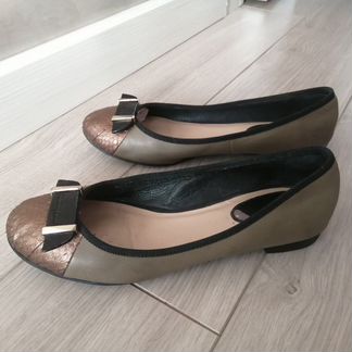 Балетки кожаные