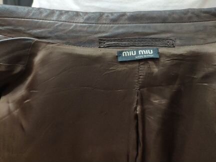 Кожаный пиджак MIU MIU