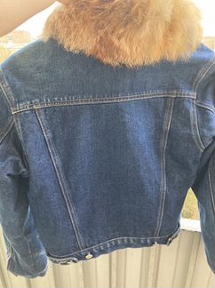 Куртка утеплённая джинсовка мех лисы
