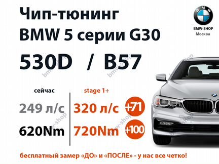 Чип-тюнинг BMW G30 530D 249 л.с в 320 л.с