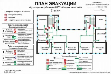 Планы эвакуации по гост Р 12.2.143-2009