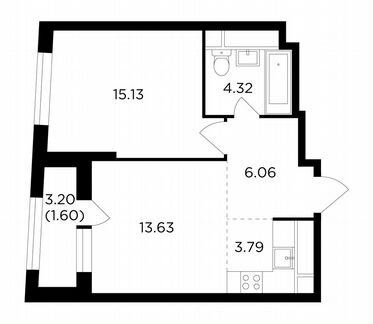 2-к квартира, 44.5 м², 22/29 эт.