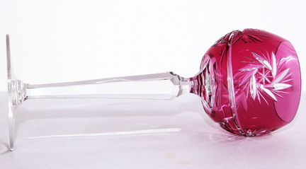 Бокал фужер цветной хрусталь рубин розовый 21см