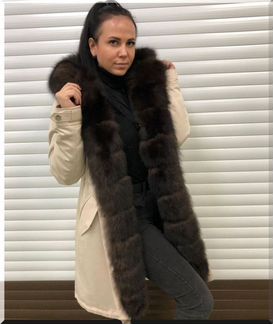 Парка с натуральным мехом