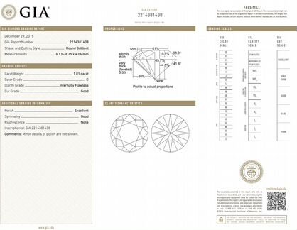 Пусеты с бриллиантами 1,01 G/IF 1,01 G/IF GIA
