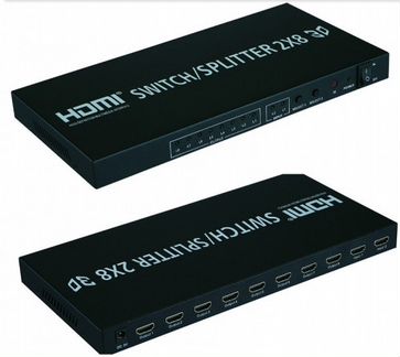 Hdmi 2-8 переключатель, сплиттер, свитчер 2x8