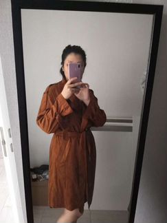 Пальто замшевое, новое