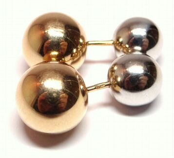 Крупные золотые серьги шары 585 пробы