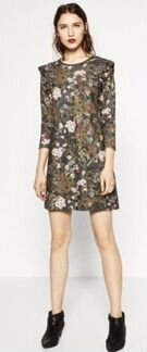 Платье Zara, M-L, c красивым тропическим принтом