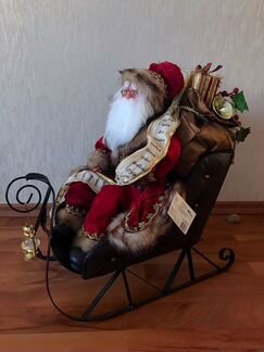 Новогоднее украшение Дед Мороз в санях