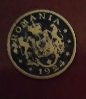 Монета номиналом 1leu (Румыния) 1924год