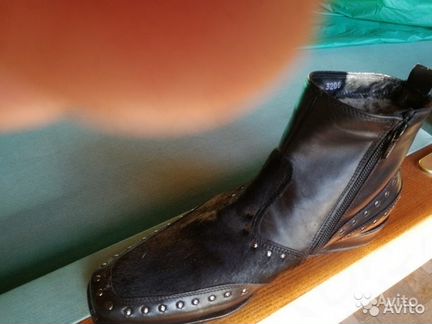 Ботинки черные зимние Италия