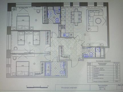 4-к квартира, 121 м², 26/33 эт.