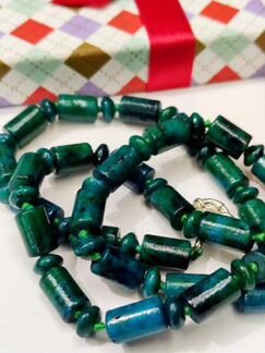 Бусы с перувианской хризоколлой